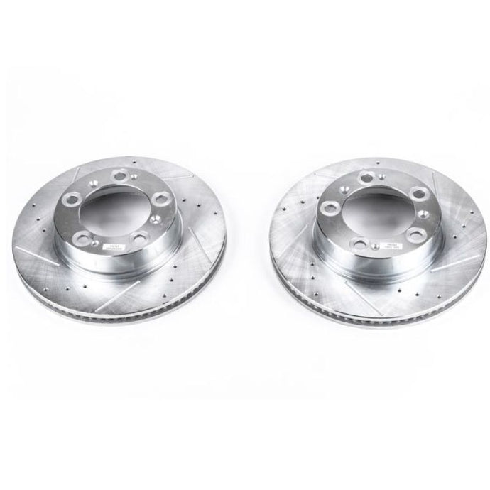 Power Stop 97-04 Porsche Boxster Front Evolution Drilled & Slotted Rotors - Pair Brake Rotors - Slot & Drilled PowerStop