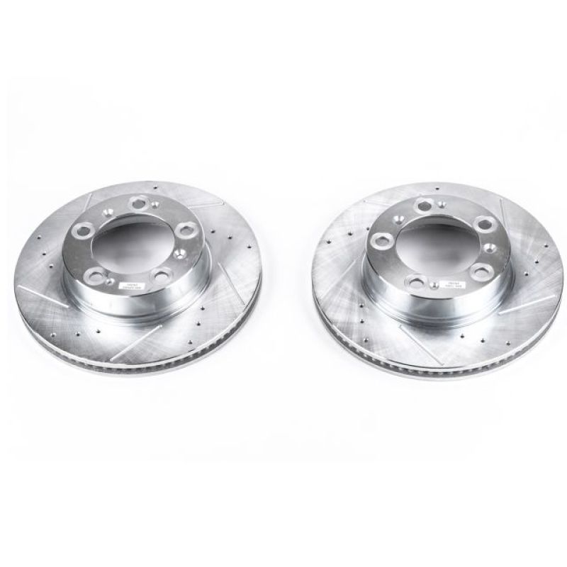 Power Stop 97-04 Porsche Boxster Front Evolution Drilled & Slotted Rotors - Pair Brake Rotors - Slot & Drilled PowerStop