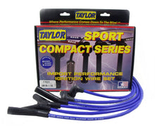 Load image into Gallery viewer, Taylor Cable 77631 8mm Spiro-Pro Ignition Wire Set; Blue; Stock; 9.5 in.; OE Spark Plug Boot; Spark Plug Wire Set Taylor Cable

