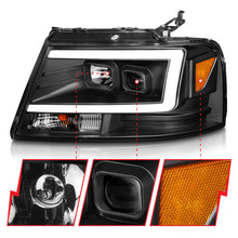 Load image into Gallery viewer, ANZO 2004-2008 Ford F-150 Projector Headlights w/ Light Bar Black Housing Headlights ANZO
