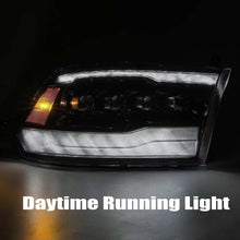 Load image into Gallery viewer, AlphaRex 09-18 Dodge Ram 1500HD NOVA LED Projector Headlights Plank Style Design Gloss Black w/DRL Headlights AlphaRex
