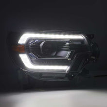 Load image into Gallery viewer, AlphaRex 12-15 Toyota Tacoma LUXX LED Projector Headlights Plank Style Alpha Black w/DRL Headlights AlphaRex

