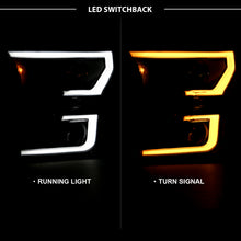 Load image into Gallery viewer, ANZO 2015-2017 Ford F-150 Projector Headlights w/ Plank Style Switchback Black w/ Amber Headlights ANZO
