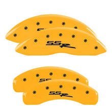 Load image into Gallery viewer, MGP 4 Caliper Covers Engraved Front &amp; Rear Ssr Yellow Finish Black Char 2008 Chevrolet Trailblazer Caliper Covers MGP
