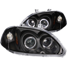 Load image into Gallery viewer, ANZO 1996-1998 Honda Civic Projector Headlights w/ Halo Black Headlights ANZO

