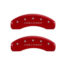 Load image into Gallery viewer, MGP 4 Caliper Covers Engraved Front &amp; Rear Block/Challenger Red finish silver ch Caliper Covers MGP
