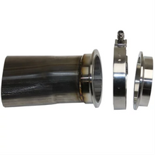 Load image into Gallery viewer, Granatelli 3in Round to 3in Oval Exhaust Pipe Adapter w/V-Band Connection Exhaust Adapters Granatelli Motor Sports
