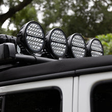 Load image into Gallery viewer, Go Rhino Xplor Blackout Series Round Single LED Spot Light Kit w/DRL (Surface Mount) 9in. - Blk Light Bars &amp; Cubes Go Rhino   
