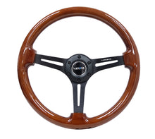 Load image into Gallery viewer, NRG Reinforced Steering Wheel (350mm / 3in. Deep) Brown Wood w/Blk Matte Spoke/Black Center Mark Steering Wheels NRG
