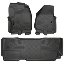 Load image into Gallery viewer, Husky Liners 2012.5 Ford SD Super Cab WeatherBeater Combo Black Floor Liners (w/o Manual Trans Case) Floor Mats - Rubber Husky Liners
