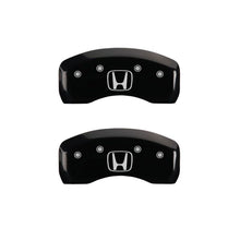 Load image into Gallery viewer, MGP 4 Caliper Covers Engraved Front Honda Engraved Rear H Logo Black finish silver ch Caliper Covers MGP
