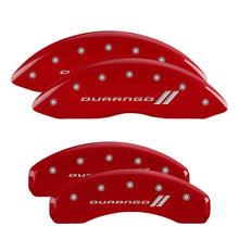 Load image into Gallery viewer, MGP 4 Caliper Covers Engraved Front &amp; Rear With stripes/Durango Red finish silver ch Caliper Covers MGP
