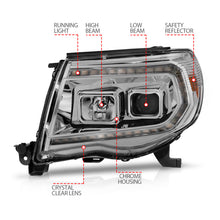 Load image into Gallery viewer, ANZO 05-11 Toyota Tacoma Projector Headlights w/Light Bar Switchback Chrome Housing Headlights ANZO
