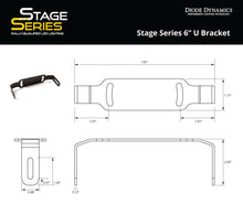 Load image into Gallery viewer, Diode Dynamics Stage Series 6 In U Bracket (Pair) Light Bars &amp; Cubes Diode Dynamics   
