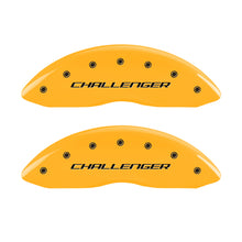 Load image into Gallery viewer, MGP 4 Caliper Covers Engraved F &amp; R Block/Challenger Yellow Finish Black Char 2006 Dodge Charger Caliper Covers MGP
