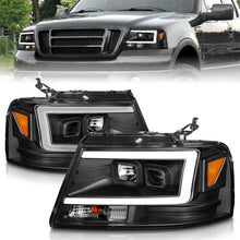 Load image into Gallery viewer, ANZO 2004-2008 Ford F-150 Projector Headlights w/ Light Bar Black Housing Headlights ANZO
