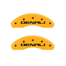 Load image into Gallery viewer, MGP 4 Caliper Covers Engraved Front &amp; Rear Denali Yellow finish black ch Caliper Covers MGP

