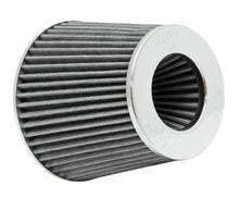 Load image into Gallery viewer, K&amp;N Universal Filter Chrome Round Tapered White - 4in Flange ID x 1.125in Flange Length x 5.5in H Air Filters - Universal Fit K&amp;N Engineering   
