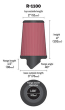 Load image into Gallery viewer, K&amp;N Universal Rubber Filter Round Tapered 3in Base OD x 2in Top OD x 4in H - 73-78 Honda ATC90 Air Filters - Universal Fit K&amp;N Engineering   
