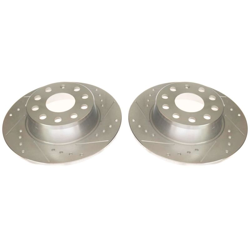 Power Stop 2019 Volkswagen Jetta Rear Evolution Drilled & Slotted Rotors - Pair Brake Rotors - Slot & Drilled PowerStop