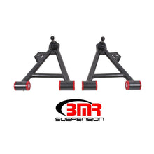 Load image into Gallery viewer, BMR 94-04 Mustang Lower Non-Adj. A-Arms (Coilover Only) w/ Tall Ball Joint (Poly) - Black Hammertone Control Arms BMR Suspension

