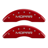MGP 4 Caliper Covers Engraved Front & Rear MOPAR Red finish silver ch Caliper Covers MGP