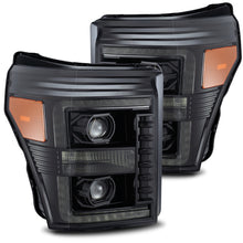 Load image into Gallery viewer, AlphaRex 11-16 Ford F-250 SD PRO-Series Projector Headlights Plank Style Alpha Black w/Seq Signal Headlights AlphaRex
