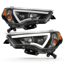 Load image into Gallery viewer, ANZO 14-18 Toyota 4 Runner Plank Style Projector Headlights Black w/ Amber Headlights ANZO
