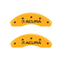 Load image into Gallery viewer, MGP 4 Caliper Covers Engraved Front &amp; Rear Acura Yellow Finish Black Char 2006 Acura TL Caliper Covers MGP
