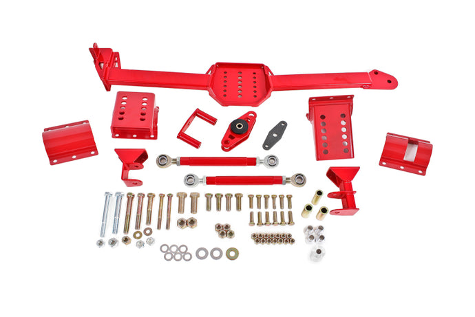 BMR 05-14 S197 Mustang Body Mount Watts Link Rod End/Poly w/ Adj. Axle Clamps - Red Diff Braces BMR Suspension   