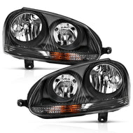 ANZO 2006-2009 Volkswagen Us Rabbit Crystal Headlight Black (Halogen Only) Headlights ANZO