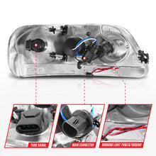 Load image into Gallery viewer, ANZO 1997-2003 Ford F-150 Projector Headlights w/ Light Bar Chrome Housing Headlights ANZO
