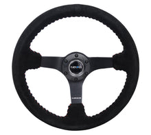 Load image into Gallery viewer, NRG Reinforced Steering Wheel (350mm / 3in. Deep) Blk Suede/Red BBall Stitch w/5mm Matte Blk Spokes Steering Wheels NRG
