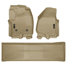 Load image into Gallery viewer, Husky Liners 2012.5 Ford SD Crew Cab WeatherBeater Combo Tan Floor Liners (w/o Manual Trans Case) Floor Mats - Rubber Husky Liners
