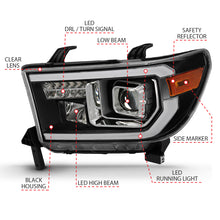 Load image into Gallery viewer, ANZO 2007-2014 Toyota Tundra Projector Light Bar H.L Black Amber(Led High Beam) (Halogen Version) Headlights ANZO
