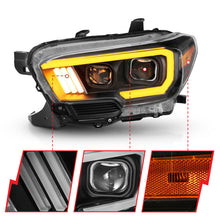 Load image into Gallery viewer, ANZO 2016-2017 Toyota Tacoma Projector Headlights w/ Plank Style Switchback Black w/ Amber w/ DRL Headlights ANZO
