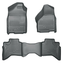 Load image into Gallery viewer, Husky Liners 03-08 Dodge Ram 1500/2500/3500 Quad Cab WeatherBeater Combo Gray Floor Liners Floor Mats - Rubber Husky Liners

