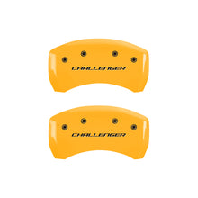 Load image into Gallery viewer, MGP 4 Caliper Covers Engraved F &amp; R Block/Challenger Yellow Finish Black Char 2007 Dodge Charger Caliper Covers MGP
