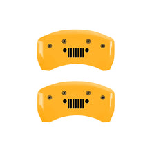 Load image into Gallery viewer, MGP 4 Caliper Covers Engraved Front JEEP Engraved Rear JEEP Grill logo Yellow finish black ch Caliper Covers MGP
