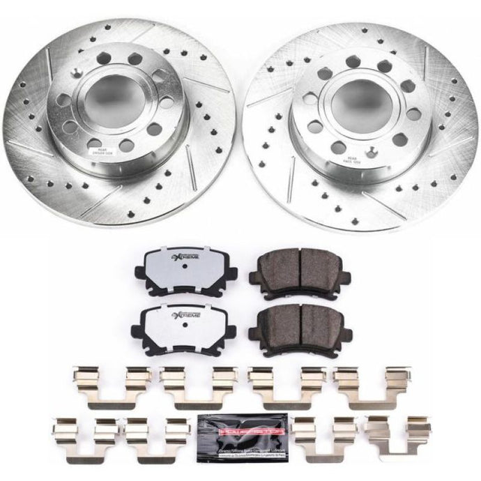 Power Stop 2008 Audi A3 Rear Z26 Street Warrior Brake Kit Brake Kits - Performance D&S PowerStop   