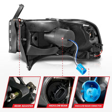 Load image into Gallery viewer, ANZO 94-02 Dodge RAM Crystal Headlight - w/ Light Bar Chrome Housing Headlights ANZO

