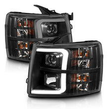 Load image into Gallery viewer, ANZO 07-13 Chevrolet Silverado 3500 Projector Headlights - Black Amber Headlights ANZO
