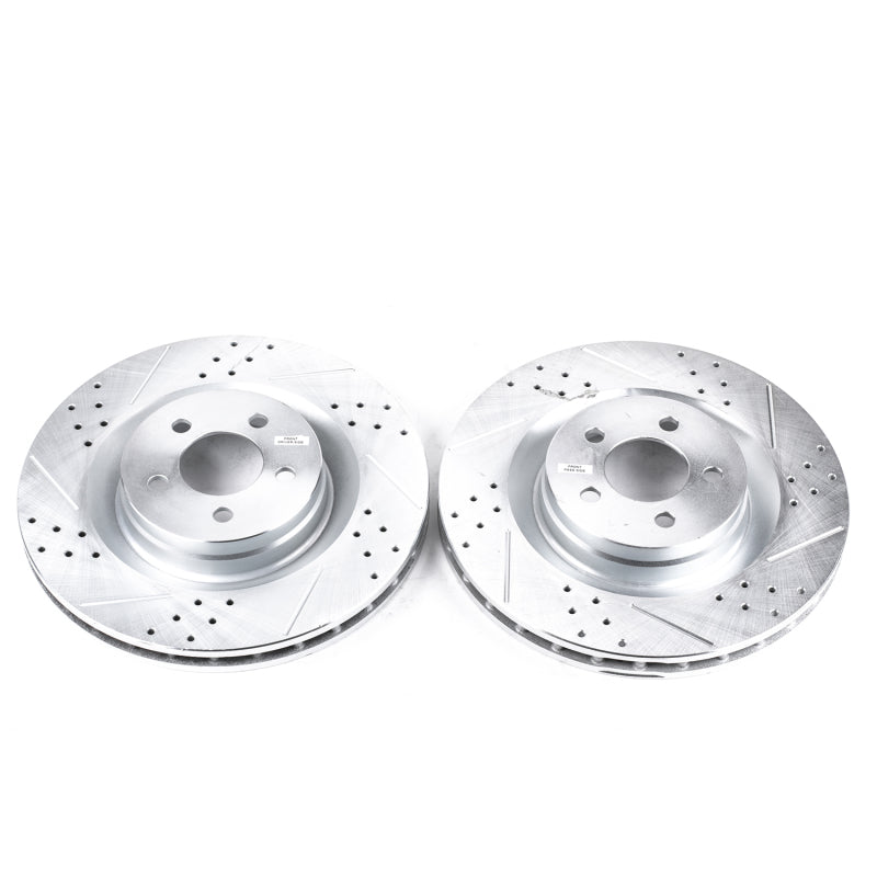 Power Stop 05-10 Chrysler 300 Front Evolution Drilled & Slotted Rotors - Pair Brake Rotors - Slot & Drilled PowerStop