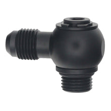 Load image into Gallery viewer, DeatschWerks 6AN ORB Male to 6AN Male Flare Low Profile 90-Degree Swivel - Anodized Matte Black Fittings DeatschWerks
