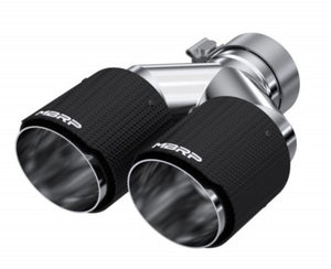 MBRP 3in ID / Dual 4in OD Out Staggered L 9.87in / R 9.37in Dual Wall Carbon Fiber Univ Exhaust Tip Tips MBRP   