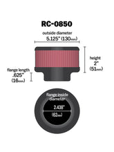 Load image into Gallery viewer, K&amp;N Universal Chrome Filter 2.438in Flange ID x 5.125in OD x 2in H Air Filters - Universal Fit K&amp;N Engineering   
