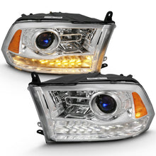 Load image into Gallery viewer, ANZO 2009-2018 Dodge Ram 1500 Projector Plank Style Switchback H.L Halo Chrome Amber (OE Style) Headlights ANZO
