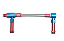 Load image into Gallery viewer, Russell Performance -8 AN to -8 AN ProFlex Holley 4500 Dual Inlet Carb Kit (Red/Blue) Carburetor Fuel Inlet Kits Russell
