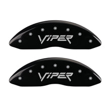 Load image into Gallery viewer, MGP 4 Caliper Covers Engraved Front Gen 2/Viper Engraved Rear Gen 2/Snake Black finish silver ch Caliper Covers MGP

