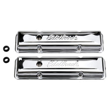 Load image into Gallery viewer, Edelbrock Valve Cover Signature Series Chevrolet 1959-1986 262-400 CI V8 Low Chrome Valve Covers Edelbrock
